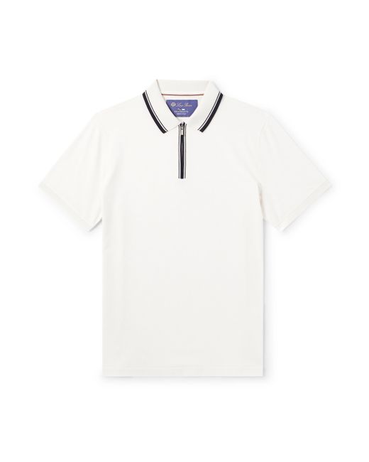 Loro Piana Regatta Stretch-Cotton Piqué Zip-Up Polo Shirt