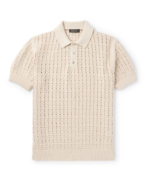 Loro Piana Open-Knit Cotton Polo Shirt
