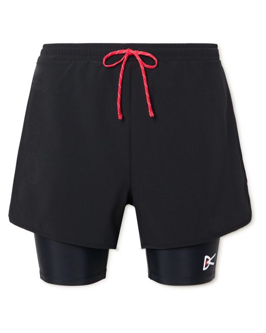 District Vision Layered Straight-Leg Logo-Print Shell and Stretch Recycled-Jersey Shorts