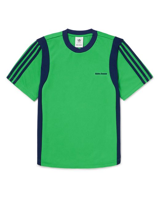 Adidas Originals Wales Bonner Webbing-Trimmed Striped Stretch Recycled-Jersey T-Shirt