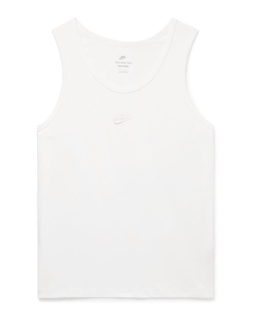 Nike Premium Essentials Logo-Embroidered Cotton-Jersey Tank Top