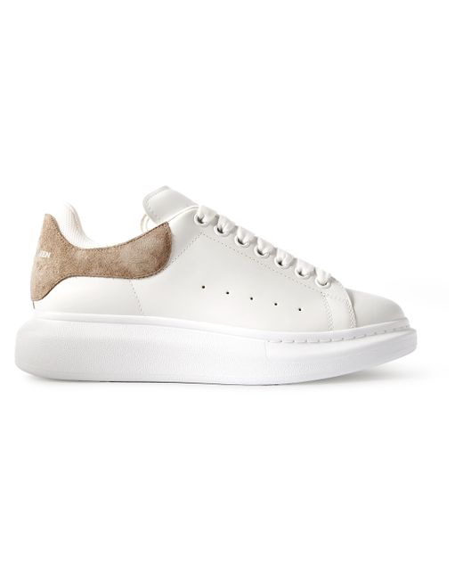 Alexander McQueen Exaggerated-Sole Suede-Trimmed Leather Sneakers
