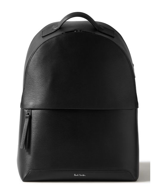 Paul Smith Logo-Jacquard Webbing-Trimmed Textured-Leather Backpack
