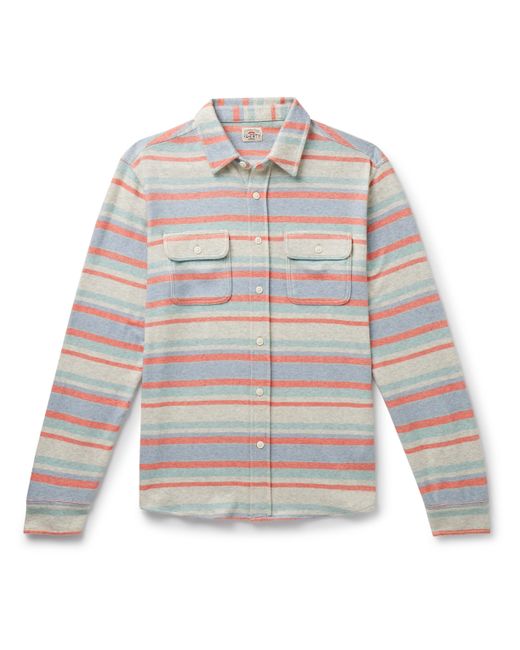 Faherty Legend Striped Brushed Stretch Recycled-Knit Shirt