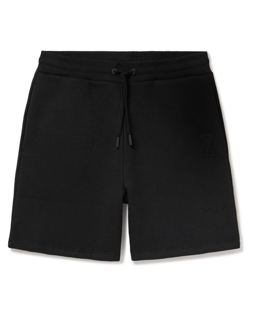 AMI Alexandre Mattiussi Straight-Leg Logo-Embossed Cotton-Blend Jersey Drawstring Shorts