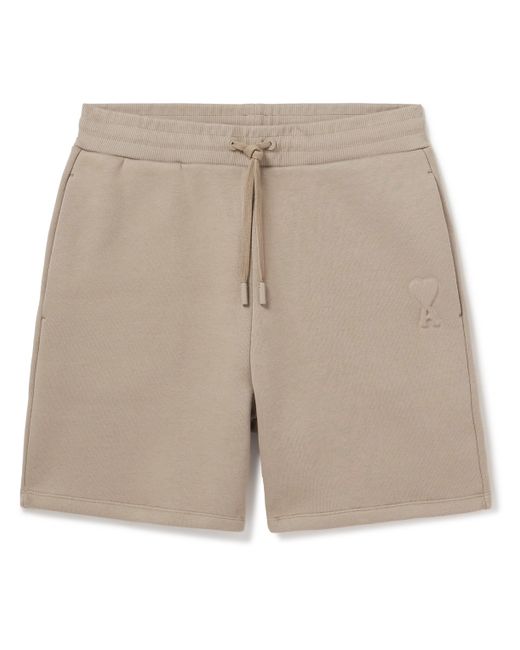 AMI Alexandre Mattiussi Straight-Leg Logo-Embossed Cotton-Blend Jersey Drawstring Shorts