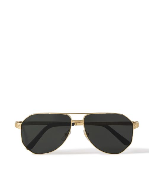 Cartier Santos de Aviator-Style Tone Sunglasses