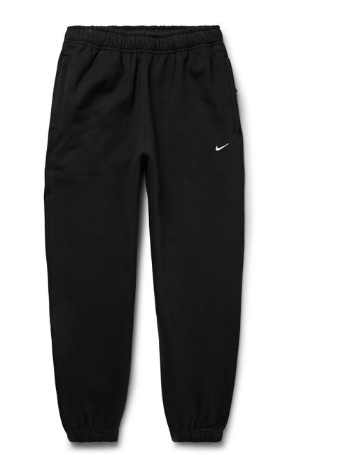 Nike Solo Swoosh Tapered Logo-Embroidered Cotton-Blend Jersey Sweatpants