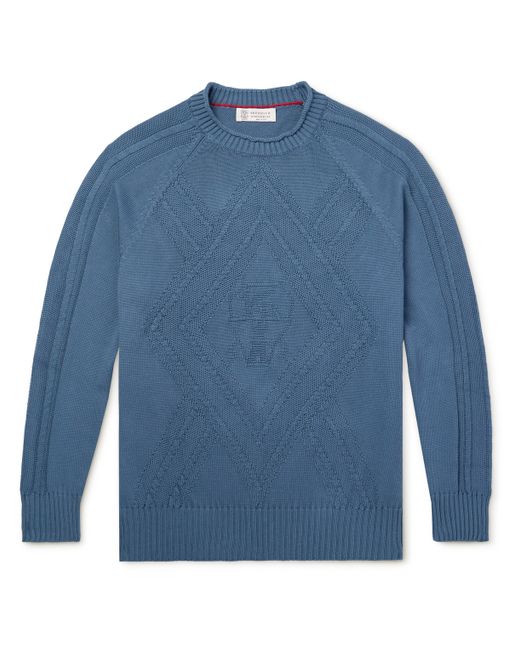 Brunello Cucinelli Argyle Cotton Sweater