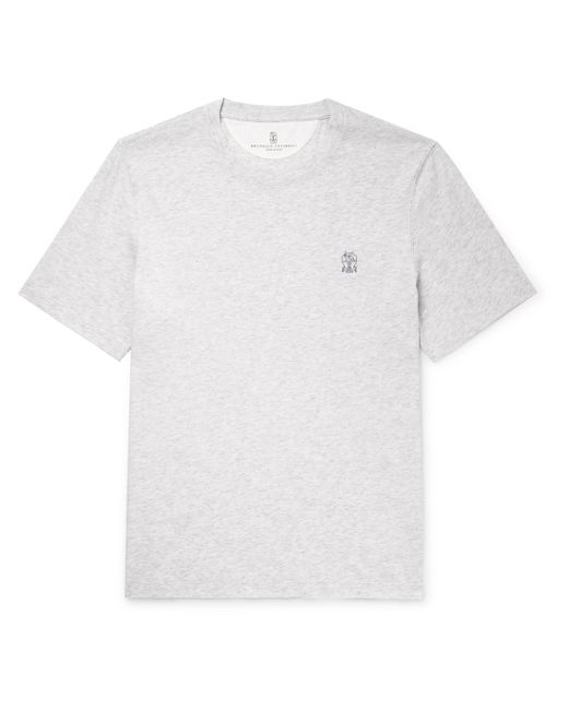 Brunello Cucinelli Logo-Print Cotton-Jersey T-Shirt