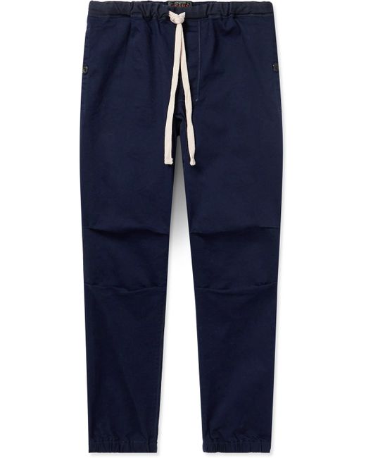Beams Plus Gym Tapered Stretch-Cotton Twill Drawstring Trousers