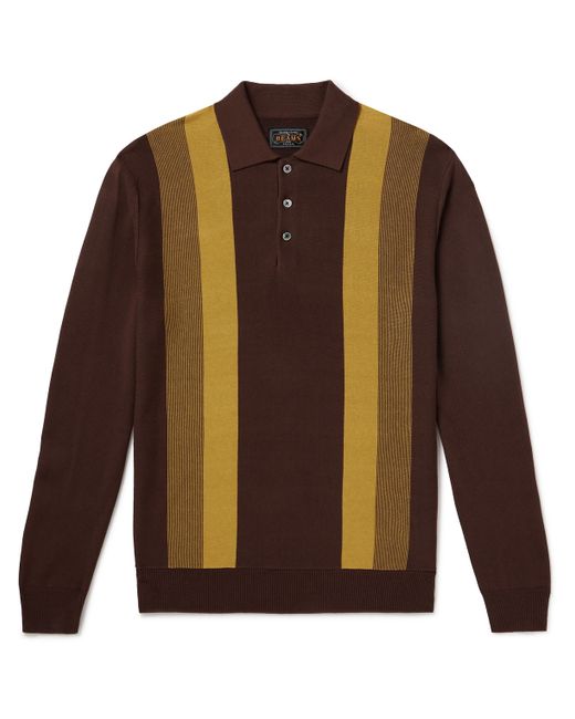Beams Plus Striped Jacquard-Knit Polo Shirt