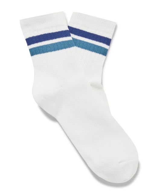 Mr P. Mr P. Striped Ribbed Cotton-Blend Socks