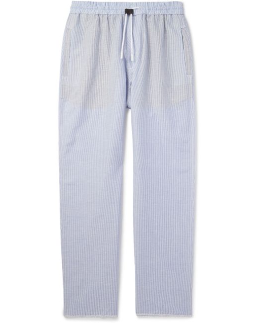 Loro Piana Akanko Straight-Leg Striped Linen and Cotton-Blend Poplin Trousers