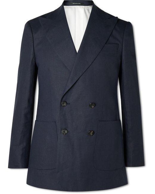 Richard James Hyde Double-Breasted Linen Suit Jacket UK/US 36