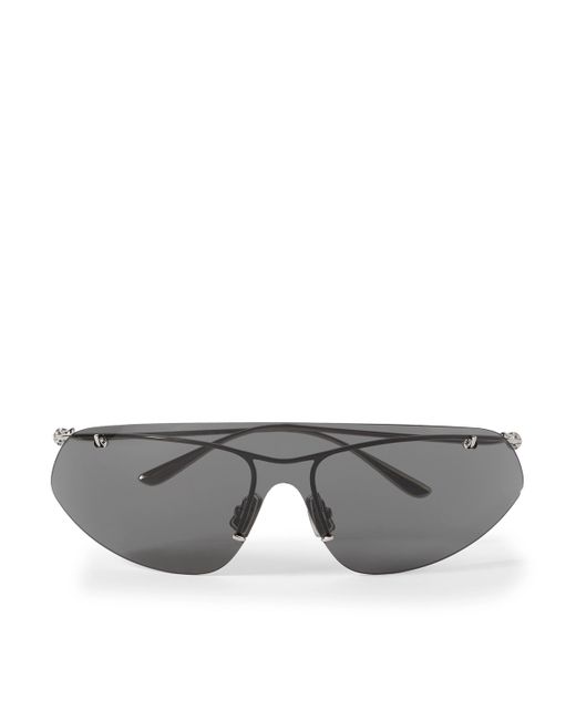 Bottega Veneta Knot Shield Rimless Aviator-Style Tone Sunglasses