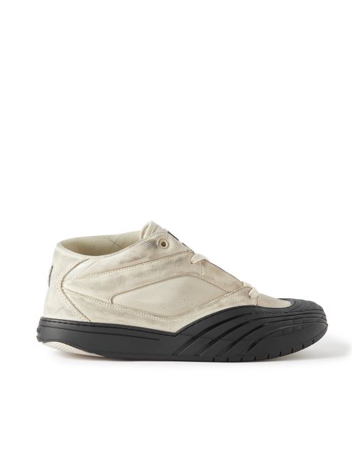 Givenchy Distressed Rubber-Trimmed Leather and Mesh Sneakers