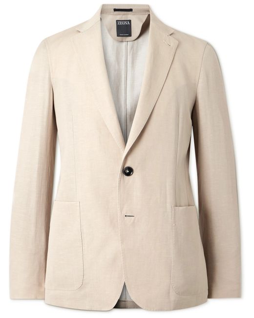 Z Zegna Wool and Linen-Blend Suit Jacket