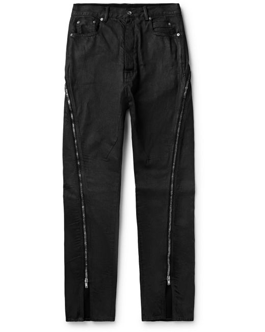 Rick Owens Bolan Banana Straight-Leg Embellished Coated Jeans UK/US 28