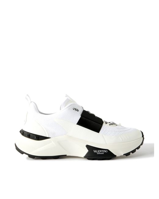 Valentino Garavani True Act Leather-Trimmed Mesh and Rubber Sneakers