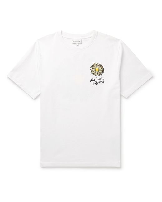 Maison Kitsuné Floating Flowers Logo-Print Cotton-Jersey T-Shirt