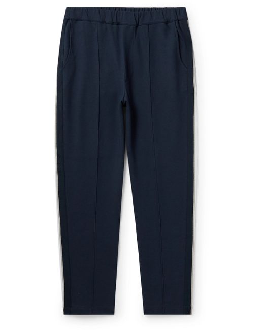 Hanro Yves Tapered Webbing-Trimmed Double-Faced Cotton-Blend Jersey Track Pants