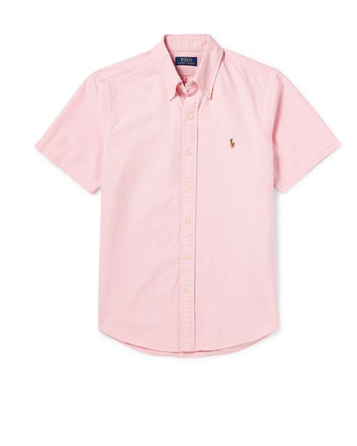 Polo Ralph Lauren Slim-Fit Button-Down Collar Logo-Embroidered Cotton Oxford Shirt