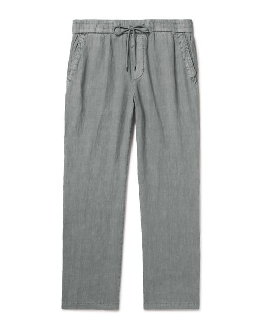 James Perse Straight-Leg Garment-Dyed Linen Drawstring Trousers