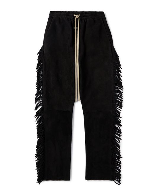 Fear Of God Forum Straight-Leg Fringed Suede Drawstring Trousers