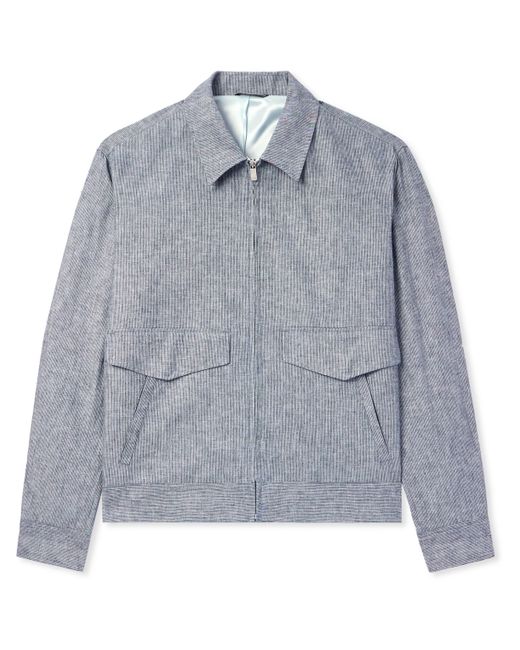 Richard James Striped Linen and Cotton-Blend Blouson Jacket