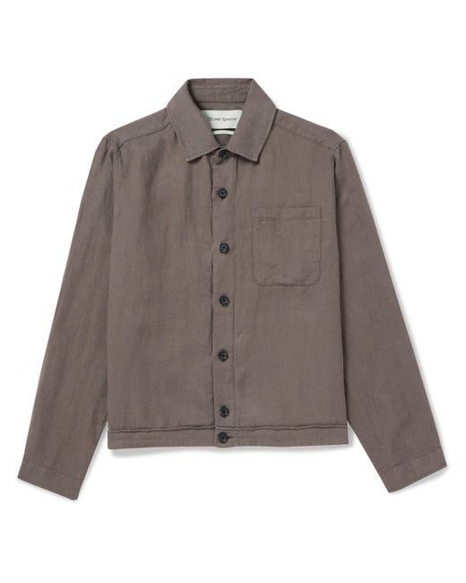 Oliver Spencer Milford Houndstooth Cotton and Linen-Blend Jacket