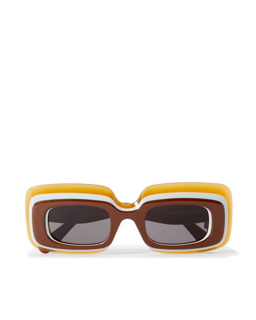 Loewe Paulas Ibiza Rectangular-Frame Acetate Sunglasses