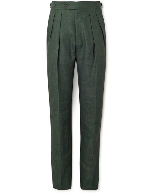 Richard James Straight-Leg Pleated Linen Suit Trousers UK/US 30