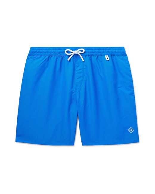 Loro Piana Bay Straight-Leg Mid-Length Logo-Print Swim Shorts