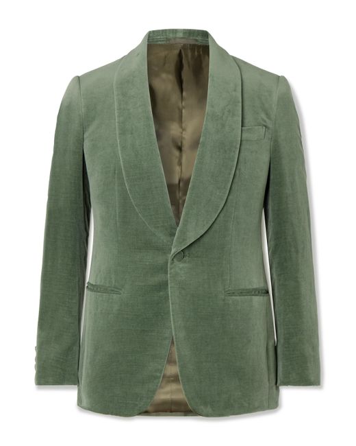 Kingsman Shawl-Collar Cotton and Linen-Blend Velvet Tuxedo Jacket