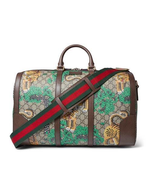 Gucci Leather-trimmed Printed Coated-canvas Holdall