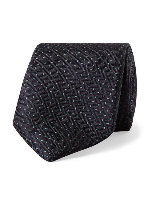 Drake's 8cm Silk-Jacquard Tie