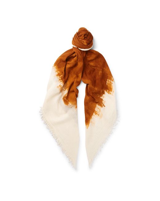 Massimo Alba Fringed Watercolour-Dyed Wool and Silk-Blend Scarf