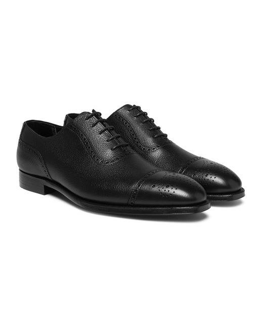 George Cleverley Adam Pebble-Grain Leather Oxford Brogues