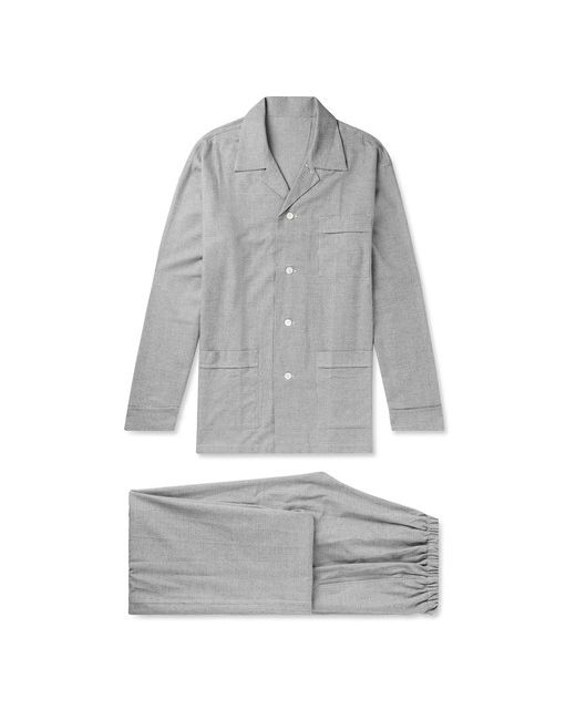 Anderson & Sheppard Prince of Wales Checked Brushed-Cotton Pyjama Set