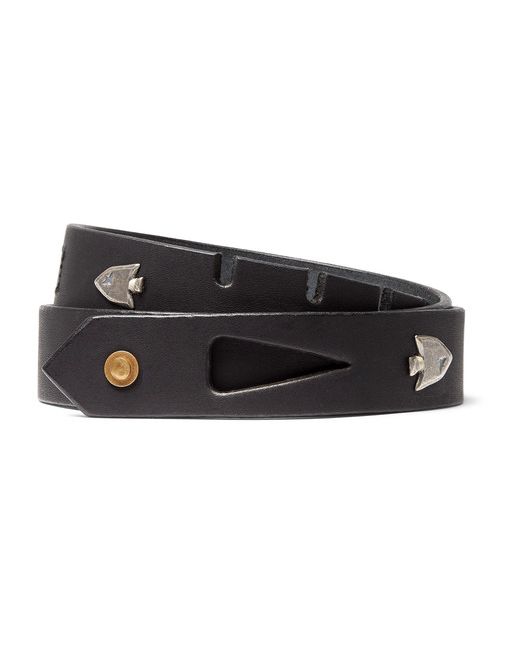 Kapital 3cm Arrowhead Embellished Leather Belt