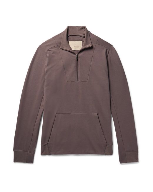 Zimmerli Fleece-Back Stretch-Cotton Jersey Half-Zip Sweatshirt