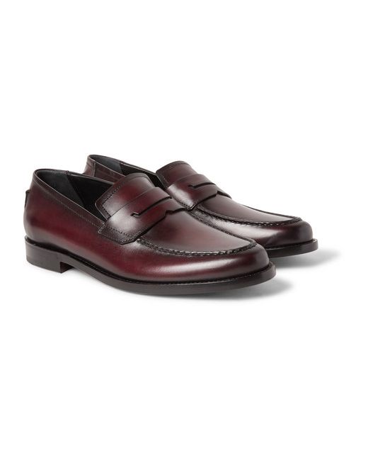Berluti Gianni Burnished-Leather Penny Loafers