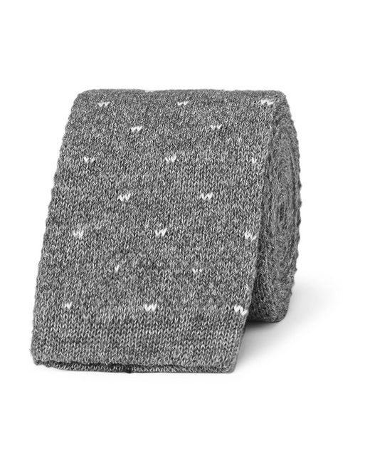 Loro Piana 5cm Polka-Dot Knitted Cotton Tie