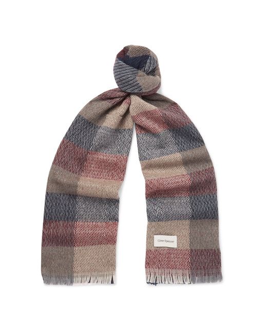 Oliver Spencer Kirkstall Checked Knitted Scarf