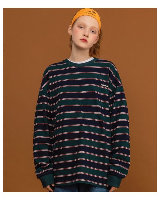 compagno Striped Logo Patch Long Sleeve Navy