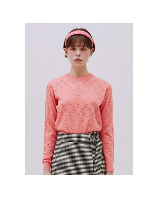 margarinfingers punching pullover knit coral