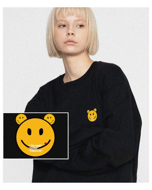 graver Small Bear Smile Clip Sweatshirt4Color