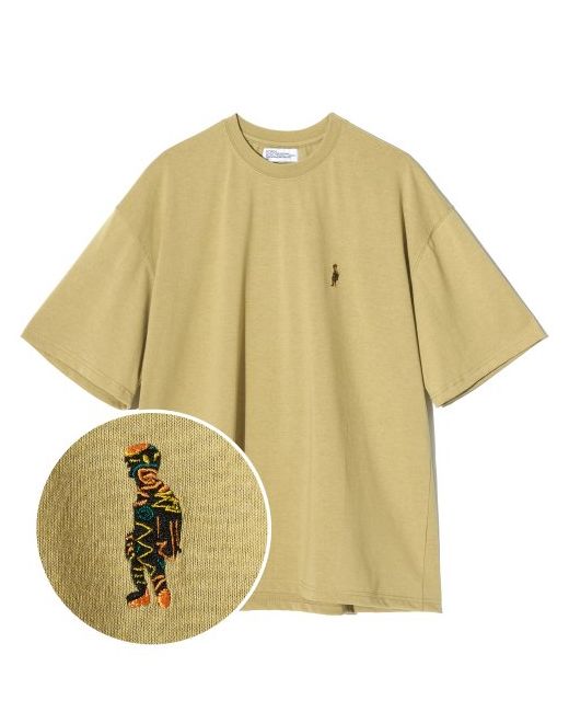 partimento Chubby Embroidery T-Shirt Mustard