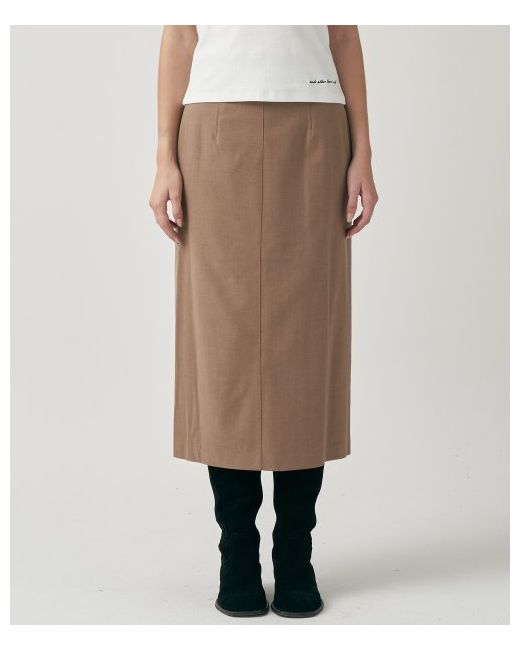 mott Autumn Wool Basic Slit Skirt